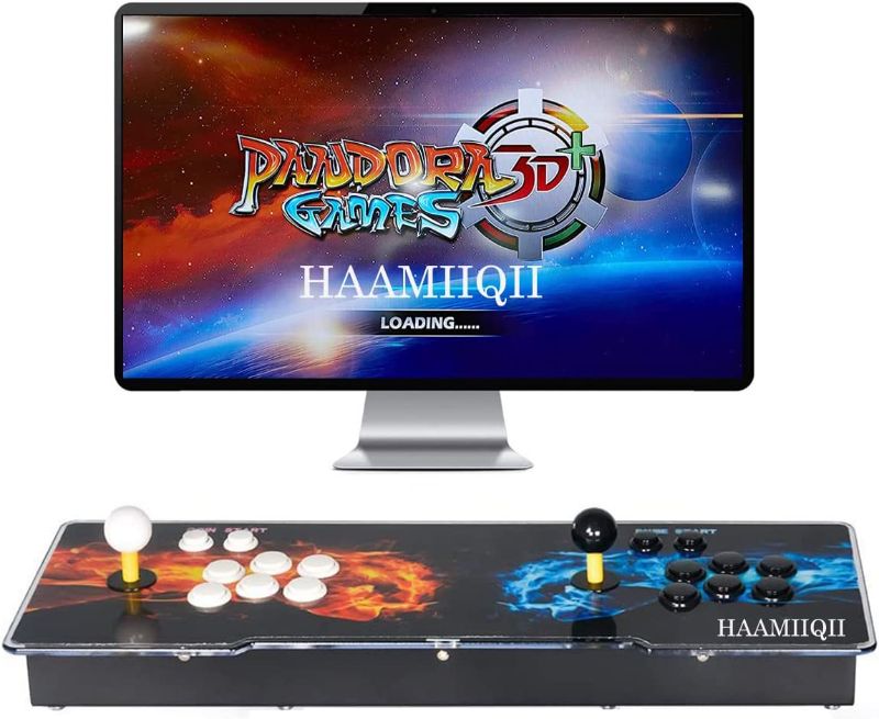 Photo 1 of HAAMIIQII Retro Arcade Game Console - 8000 Games Installed, WiFi Function, 3D+ Pandora Games, Support 3D Games, Search/Save/Hide/Pause/Download Games, 1280x720P, Favorite List, 1-4 Players Online Game