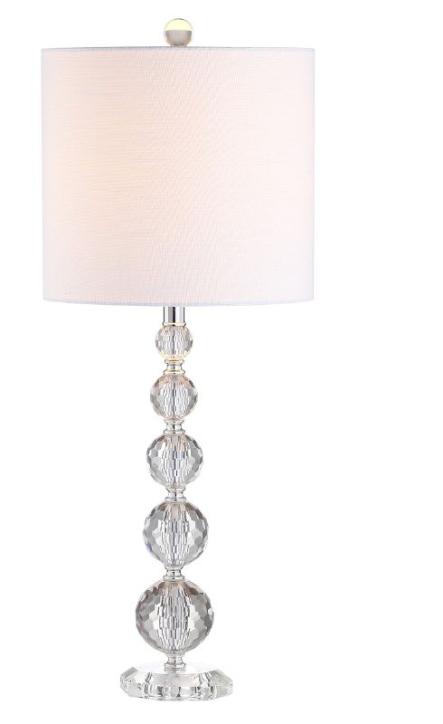 Photo 1 of " ONE LAMP" JONATHAN Y JYL5002A-SET2 Nala 28.5" Crystal LED Table Lamp Transitional Glam Bedside Desk Nightstand Lamp for Bedroom Living Room Office College Bookcase LED Bulbs Included, Clear/Chrome 