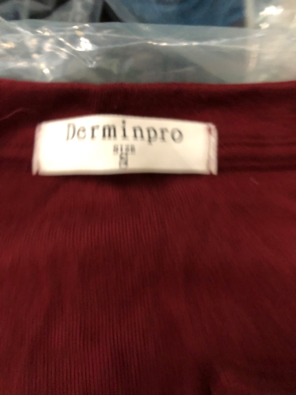 Photo 2 of Derminpro Men's Henley Cotton Casual Short/Long Sleeve Lightweight Button T-Shirts Small Dark Red # 09