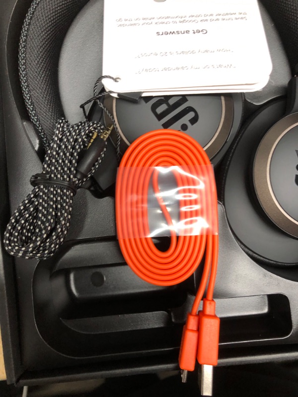 Photo 5 of **TESTED ON PERSONAL PHONE, FUNTIONAL**
JBL Live 650BTNC, Black - Wireless Over-Ear Bluetooth Headphones - Up to 20 Hours of Noise-Cancelling Streaming - Includes Multi-Point Connection & Voice Assistant