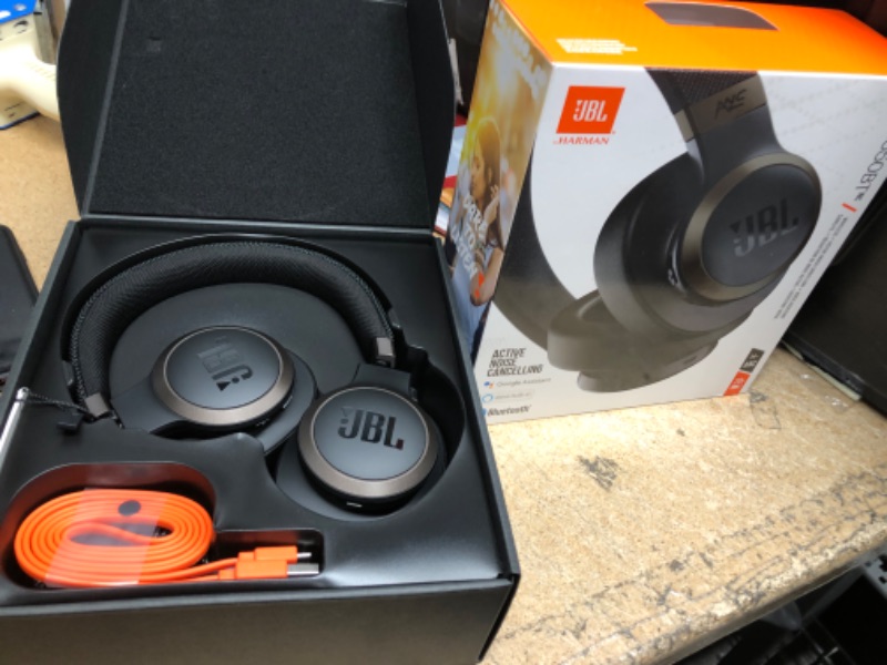 Photo 2 of **TESTED ON PERSONAL PHONE, FUNTIONAL**
JBL Live 650BTNC, Black - Wireless Over-Ear Bluetooth Headphones - Up to 20 Hours of Noise-Cancelling Streaming - Includes Multi-Point Connection & Voice Assistant