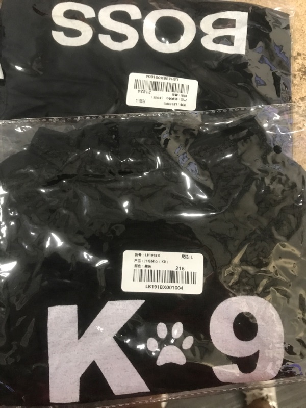 Photo 2 of 2 Pack Puppy Clothes for Small Dog Boy Summer Shirt for Chihuahua Yorkies Male Pet Outfits Cat Clothing Black Security Vest Funny Apparel, Large K9 & BOSS Large (Pack of 2)