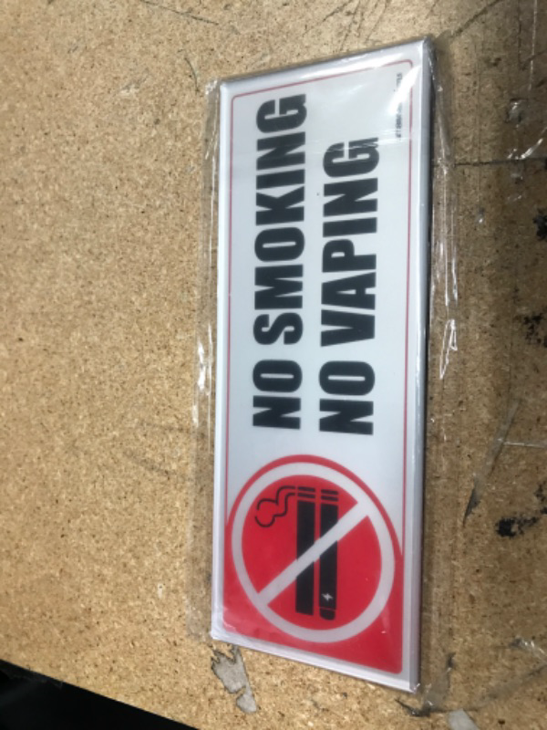 Photo 1 of No Smoking Sign 2Pack 8"x 3"x 0.2" No Smoking No Vaping Signs Premium Acrylic Self-Adhesive