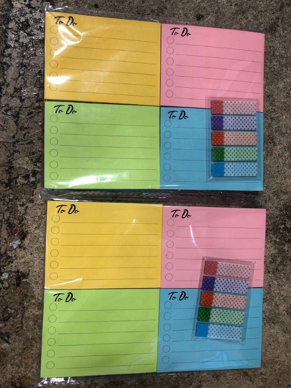 Photo 1 of (8 Pack) Lined Sticky Notes to Do List 3 x 4 Inch, 8 Colors Self Sticky Notes Pad Its, Bright Post Stickies Colorful Big Square Sticky Notes for Office, Home, School, Meeting, 60 Sheets/pad 3X4 in pack of 2