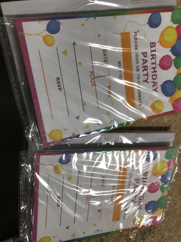 Photo 2 of JJOINUS Balloon Birthday Invitations for Girls     2 PACKS