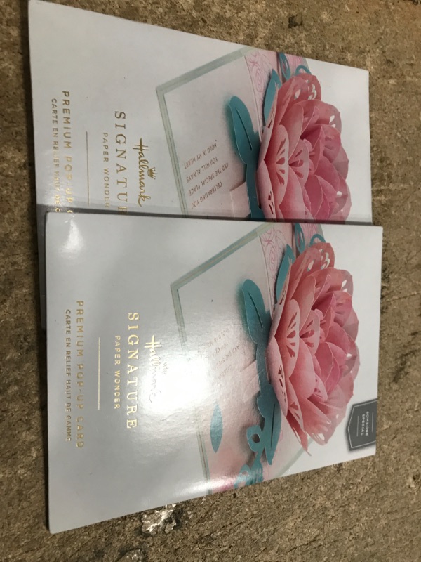 Photo 2 of Hallmark Signature Paper Wonder Pop Up Birthday Card, Anniversary Card, Sweetest Day Card for Women (Pink Rose) Pop Up, Pink Rose  2 PACKS