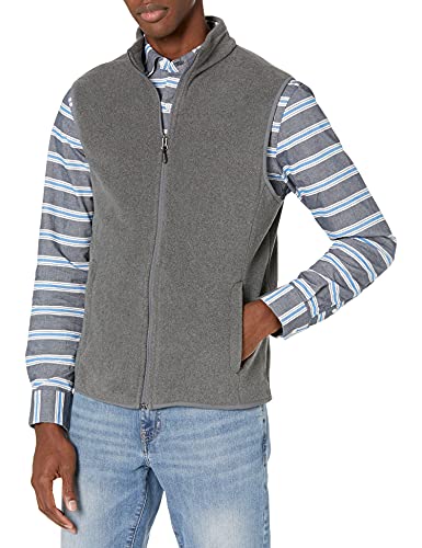 Photo 1 of Amazon Essentials Men's Full-Zip Polar Fleece Vest, Charcoal Heather, X-Large
