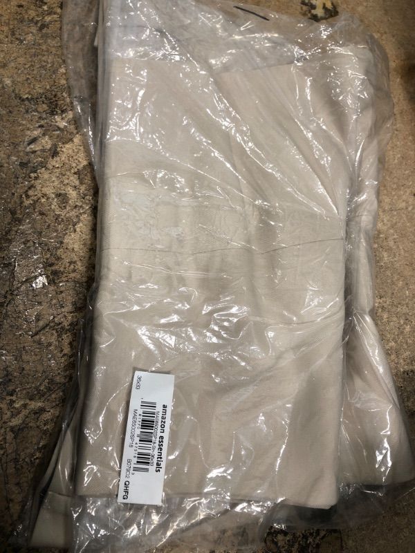 Photo 2 of Amazon Essentials Men's Classic-Fit Expandable-Waist Flat-Front Dress Pant Polyester Stone 36W x 33L