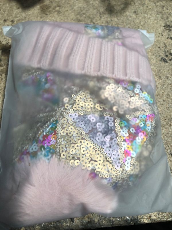 Photo 2 of Girl's Winter Knit Hat and Scarf Set Warm Faux Fur Pom Pom Hat Scarf for Teen Girls Color