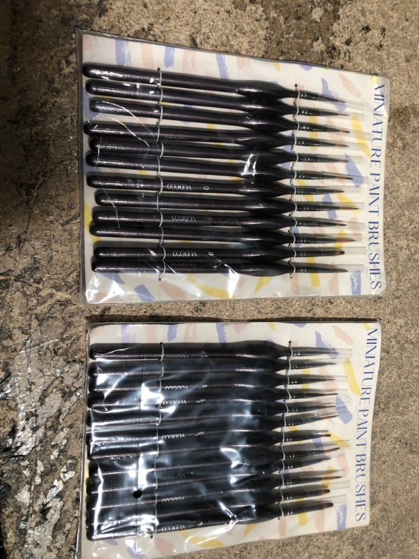 Photo 2 of 2 of-VUDECO 12pcs Brown Miniature Paint Brushes Oil Detail Paint Brushes Painting Miniature kit Small Paint Brushes Acrylic Paint Brushes Plastic Model Micro Thin Paint Brushes Set Adults Artist