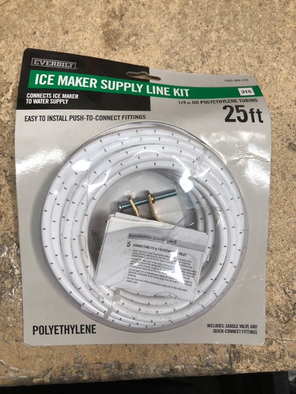 Photo 2 of 1/4 in. x 25 ft. Push-to-Connect Brass Poly Ice Maker Kit Includes Saddle Valve and Fittings