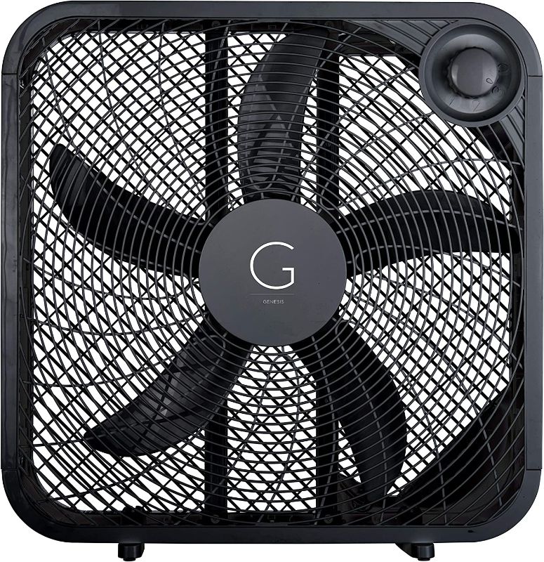 Photo 1 of  NEW. Genesis 20" Box Fan, 3 Settings, Max Cooling Technology, Carry Handle, Black
