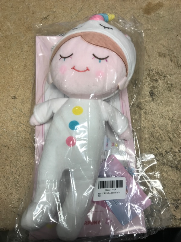 Photo 1 of 15" Soft Baby Doll for Girls - First Baby Doll Plush Rag Doll Sleeping Cuddle Buddy Doll Pajamas Toy for Kids I- Iris13 White Horse