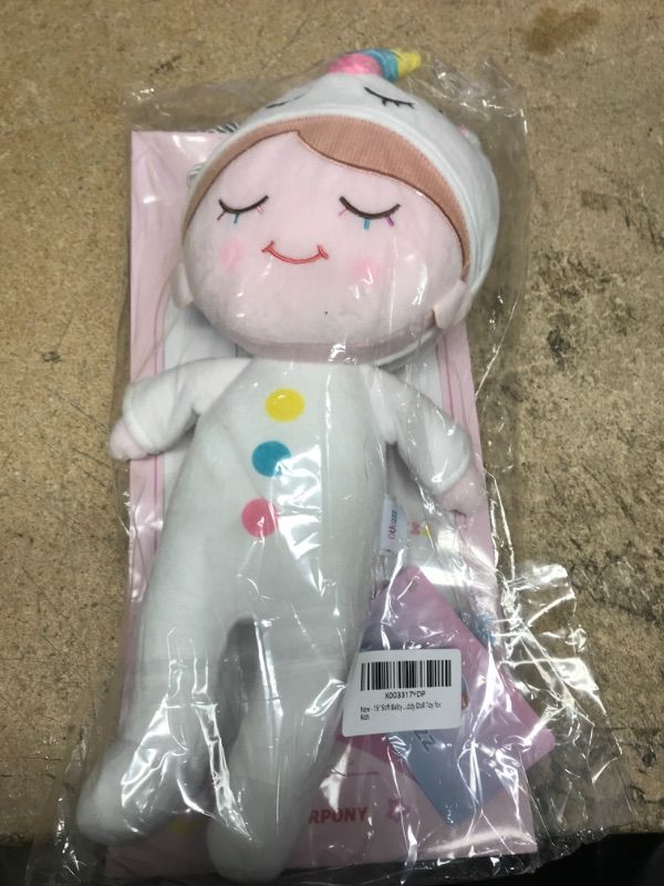 Photo 2 of 15" Soft Baby Doll for Girls - First Baby Doll Plush Rag Doll Sleeping Cuddle Buddy Doll Pajamas Toy for Kids I- Iris13 White Horse