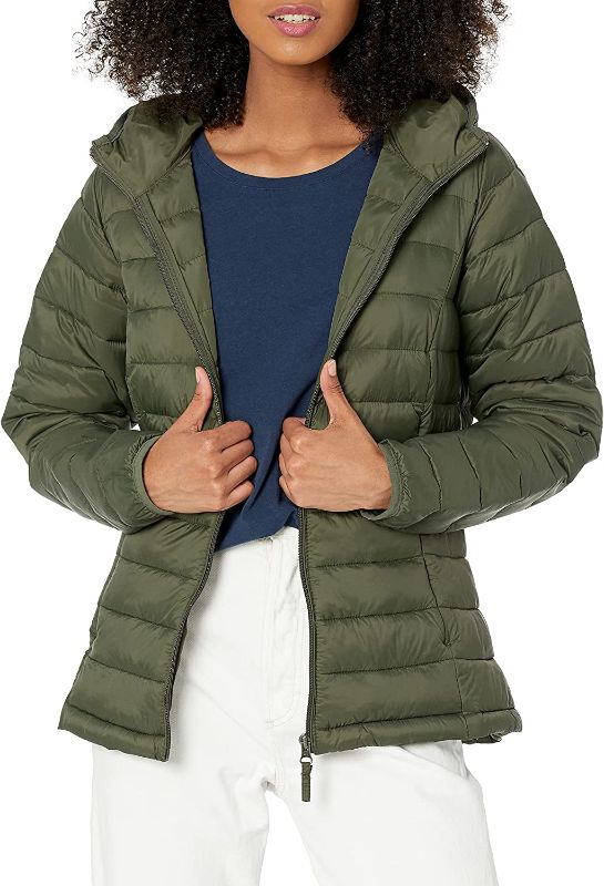 Photo 1 of Amazon Essentials Women's Lightweight Long-Sleeve Full-Zip Water-Resistant Packable Hooded Puffer Jacket XS