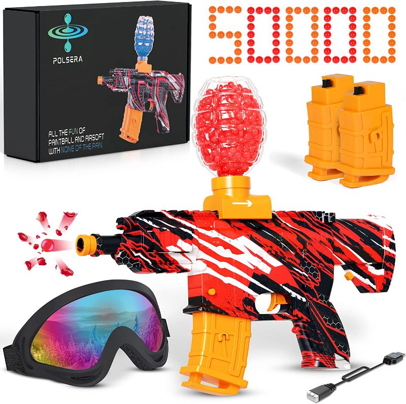 Photo 1 of Electric Gel Blaster Gun Automatic - Powerful Non-Jamming Orbeez Gun with Dual Battery Clips, Best Splatter Ball Gun AR with 50000 Extra Bullets, M416 Gel Gun Blaster, Cool Orby Guns for Adults & Kids
