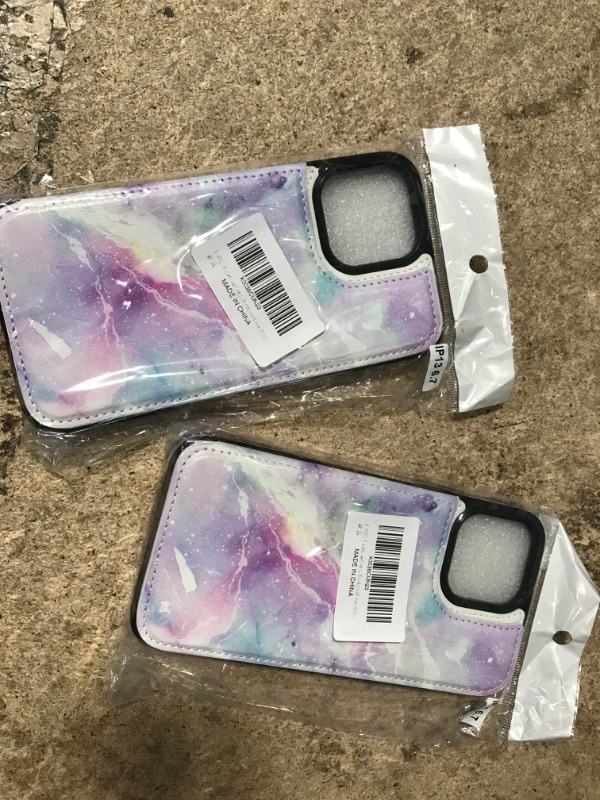 Photo 1 of 2 pack i phone 13 6.7" Padded wallet abstract phone case 