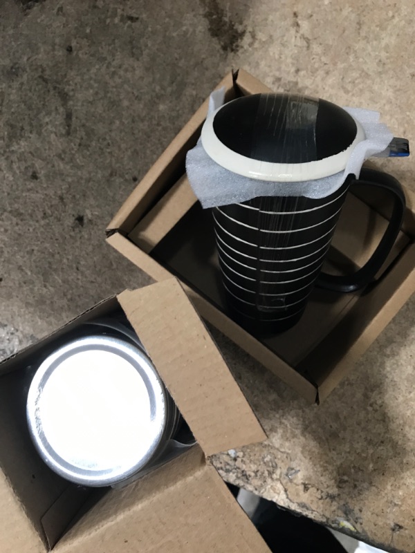 Photo 1 of 2 PACK CERAMIC TALL COFFEE MUG WITH LID AND FILTER AND AMSON JAR LIDS BUNDLE 