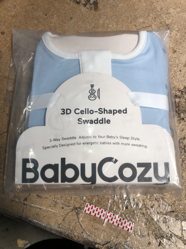 Photo 2 of Babycozy Baby Swaddle 100% Cotton, Super Soft Breathable Baby Sleep Sack, Swaddle Sack for 3-Ways Sleep Positions, Widened Hem Newborn Swaddle, Swaddle Up 2-Ways Zipper, Blue S, Use for All Seasons Blue Small