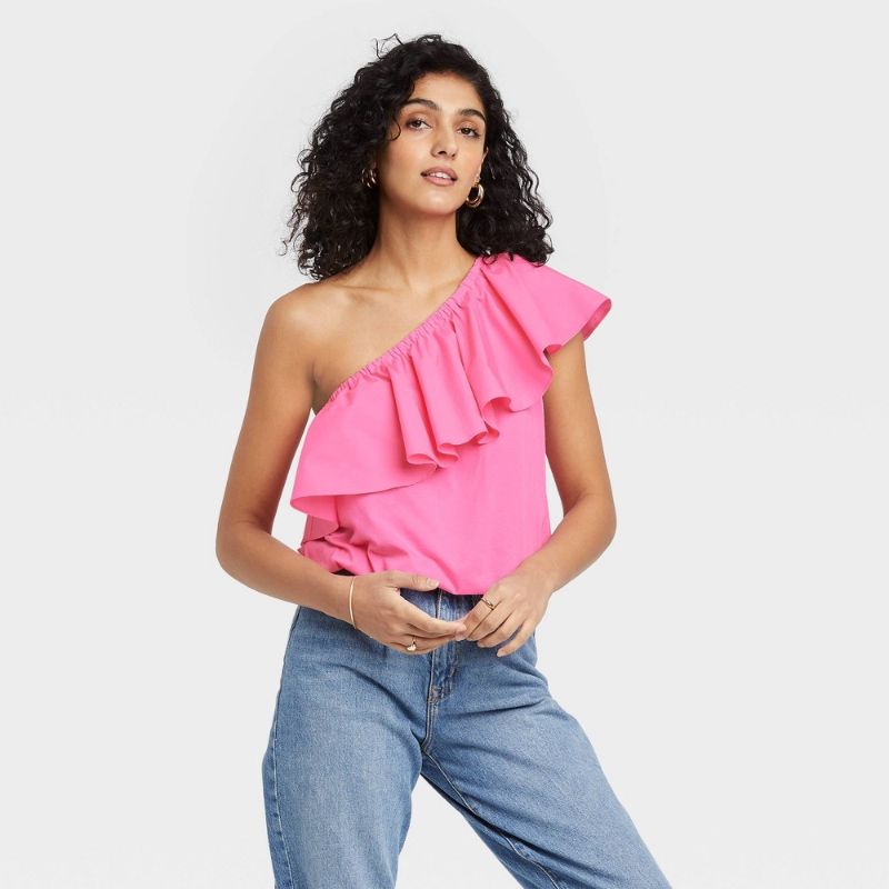 Photo 1 of Women's One Shoulder Ruffle Top - a New Day™ xs