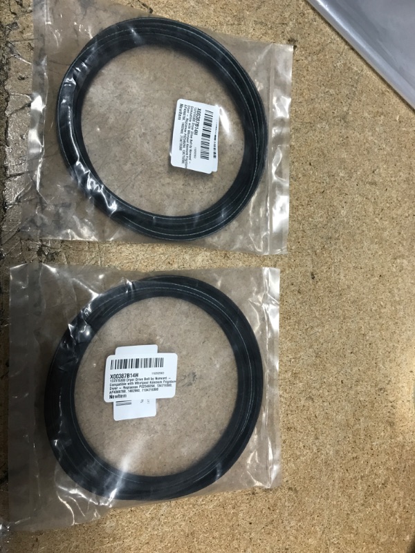 Photo 2 of 137315300 Dryer Drive Belt by Norward - Compatible with Whirlpool Kenmore Frigidaire Dryer - Replaceas PS2349294, 134719300, AP4368788, 1482960, 7134719300- 2-ITEMS