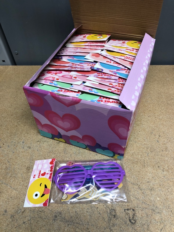 Photo 2 of 28 Pack Kids Valentines Day Gift Novelty Toy Set Includes Foam Planes,Shutter Shades,Bubble Wands,Sticky Hands,Spring Toys,for Classroom Exchange Prizes,Valentine Party Favors,Valentine‘s Gifts