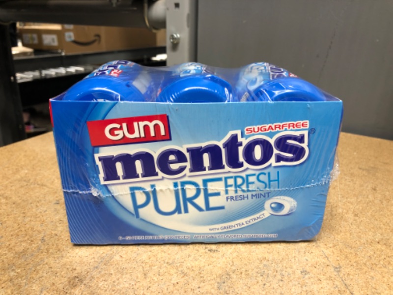 Photo 2 of Mentos Pure Fresh Sugar-Free Chewing Gum with Xylitol, Fresh Mint, 50 Count (Pack of 6) Fresh Mint 6