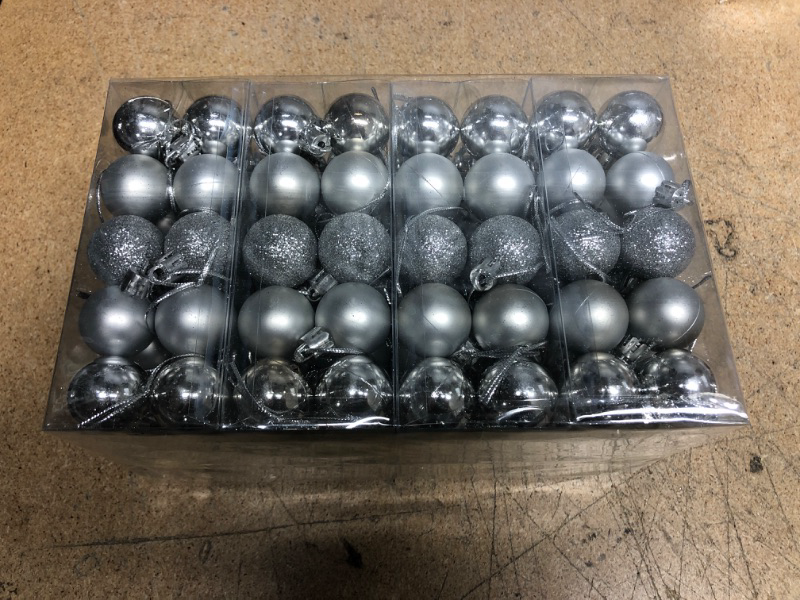 Photo 2 of 160 Pcs Christmas Balls Ornaments for Xmas Tree - Shatterproof Christmas Tree Decorations Small Hanging Ball 1.18" X 160 Pack (Silver)