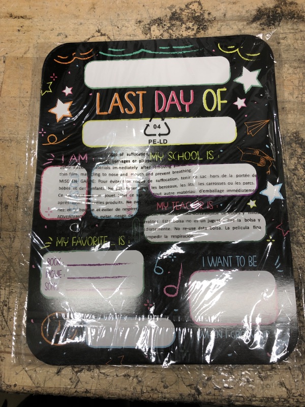 Photo 2 of Beautiful First and Last Day of School Board Signs Set of 12 - Reversible 12" x 9" Back to School Cards for Lasting Memories - Perfect Photo Prop Chalkboard Prints for Kindergarten or School modern