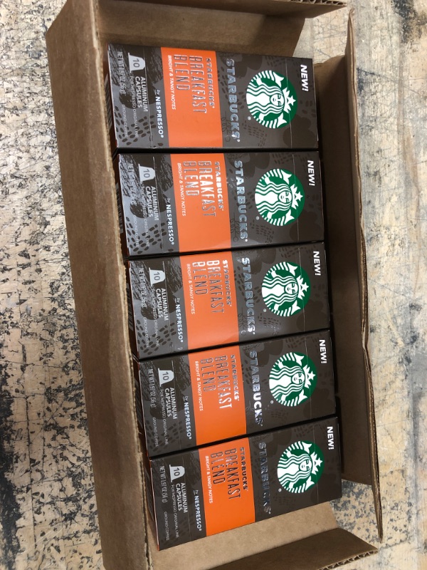 Photo 2 of *EXPIRES 9/22*Starbucks by Nespresso Medium Roast Breakfast Blend Coffee (50-count single serve capsules, compatible with Nespresso Original Line System)