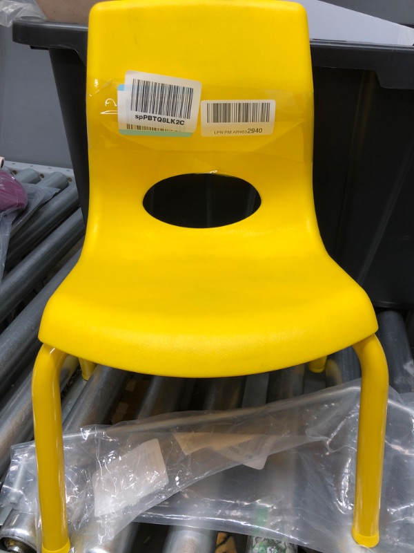 Photo 2 of Angeles 8"H MyPosture Chair, Yellow, AB8008PY, Homeschool Classroom Furniture, Flexible Seating, Kids School Desk Chair, Boys-Girls Stackable Chair