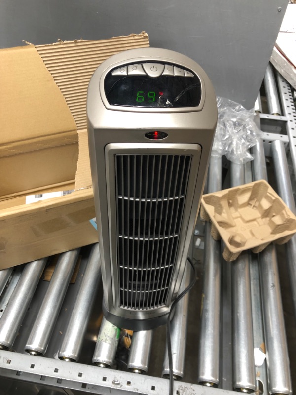 Photo 2 of Lasko Oscillating Digital Ceramic Tower Heater for Home with Adjustable Thermostat, Timer and Remote Control, 23 Inches, 1500W, Silver, 755320
