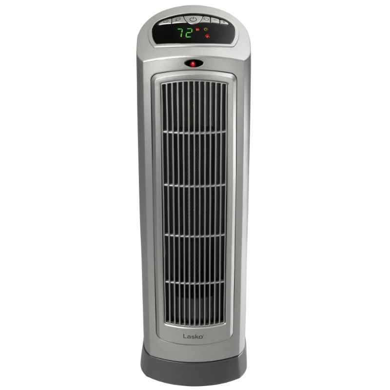 Photo 1 of Lasko 1500W Digital Ceramic Space Heater with Remote, 755320, Silver