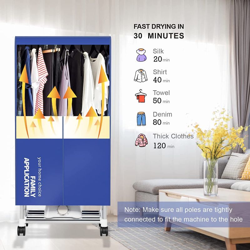 Photo 2 of Clothes Dryer, Portable Drying Machine with Timer, 60inch Laundry Drying Wardrobe with Large Capacity, Electric Dryer/Rack for Home | Appartments