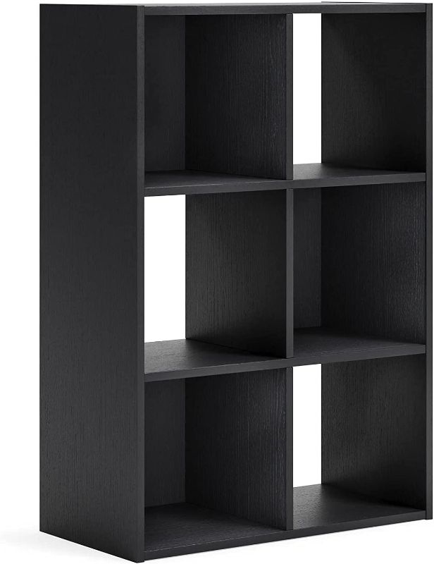 Photo 1 of Signature Design by Ashley Langdrew Contemporary 6 Cube Storage Organizer or Bookcase, Black