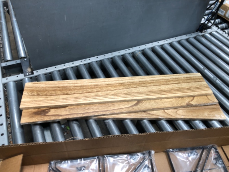 Photo 1 of **MINOR SCRATCH**   Wallniture Bora 36 Inch Large Floating Shelves for Wall Storage, Floating Bookshelf Set of 3, Burned Wood Wall Shelves for Books