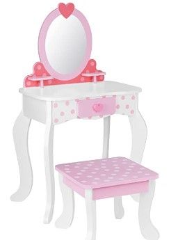 Photo 1 of **PARTS ONLY**
TOOKYLAND Kids Vanity Set,Table & Chair Vanity Set with Mirror,Makeup Dressing Table with Storage Drawer,Pink
