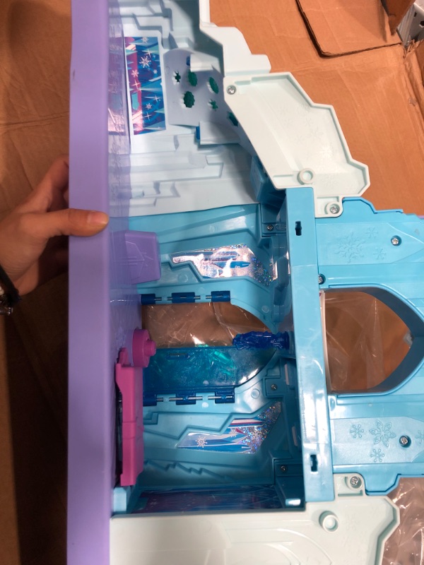 Photo 3 of **MISSING EXTRAS** Disney Frozen Toys, Fisher-Price Little People Toddler Playset With Elsa & Olaf Toys Lights & Music, Elsa's Ice Palace, Frustration-Free Packaging SIOC/FFP