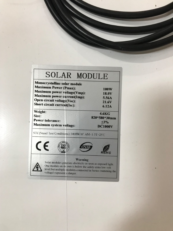 Photo 5 of [Upgraded] 10BB Solar Panels 100 Watts Monocrystalline Solar Panel High-Efficiency Module PV Power Charger 12V Solar Panels for Homes Camping RV Battery Boat Caravan and Other Off-Grid Applications 100Watt