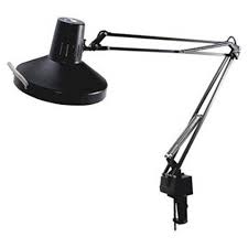 Photo 1 of Task Light with 45 in. Arm, Combined 14W-22W Lightsource, Edge Clamp Mount, Black
