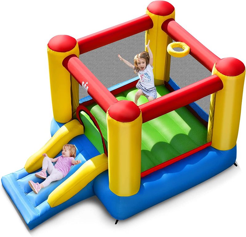 Photo 5 of  Inflatable Bounce House, Bouncy House for Kids Indoor Outdoor Party Fun with Heavy Duty Jumping Area, Slide, Portable Backyard Castle Bouncer for Toddlers Birthday Party Gifts
