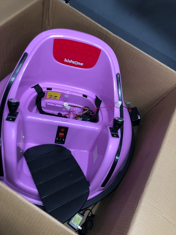 Photo 2 of ***PARTS ONLY*** Flybar Electric Ride On Bumper Car Vehicle for Kids and Toddlers, Baby Bumper Car for Kids Ages 1.5 - 4 Years, LED Lights, 360 Degree Spin, Supports up to 66 pounds 6v Pink/Purple