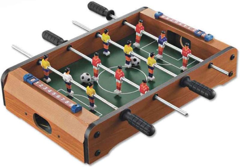 Photo 4 of 14" Foosball Table, Wooden Soccer Game Tabletop for Kids Educational Toy, Mini Indoor Table Soccer Set for Game Rooms, Parties, Family Night
