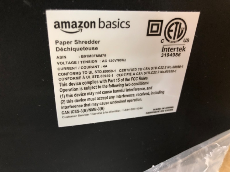 Photo 3 of Amazon Basics 15-Sheet Cross-Cut Paper, CD Credit Card Office Shredder 15 Sheet - original model Shredder