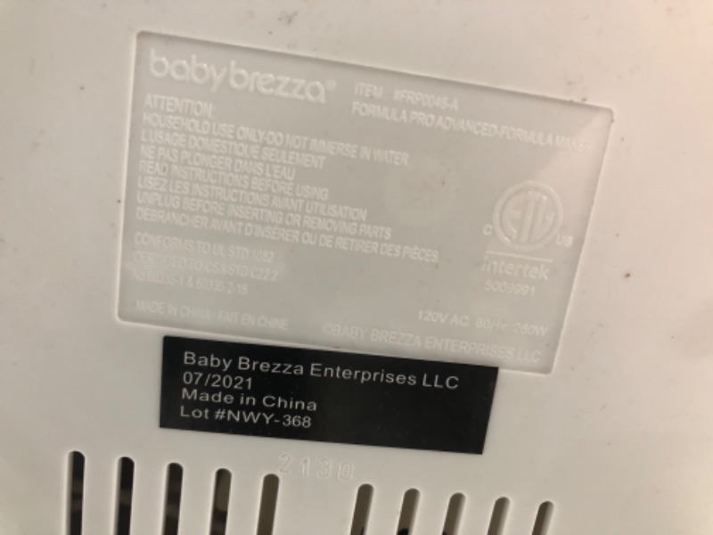 Photo 4 of Baby Brezza Formula Maker Pro Advanced Baby Formula Maker Dispenser