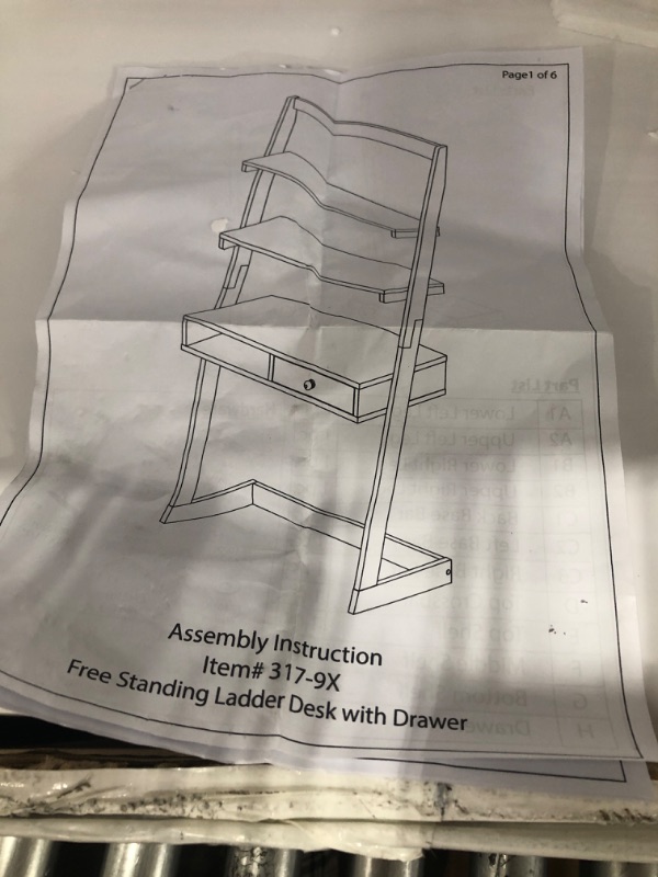 Photo 5 of **MISSING PARTS**
American Trails Freestanding Ladder Desk With Drawer, Natural Maple/White Natural Maple&white