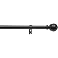 Photo 1 of 1-Inch Curtain Rod with Round Finials - 1-Pack, 72 to 144 Inch, Black