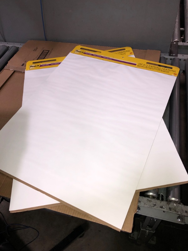 Photo 1 of Post-it Super Sticky Easel Pad, 25 in x 30 in, White, 30 Sheets/Pad, 2 Pad/Pack, Large White Premium Self Stick Flip Chart Paper, Super Sticking Power (559)