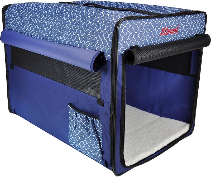 Photo 1 of 101mart Premium Soft-Sided Foldable Dog Crate for Home | Portable Travel Pet Kennel on The Go | Made from Durable Water-Resistant Canvas Fabric | Perfect for Indoor and Outdoor Use | Size Large
