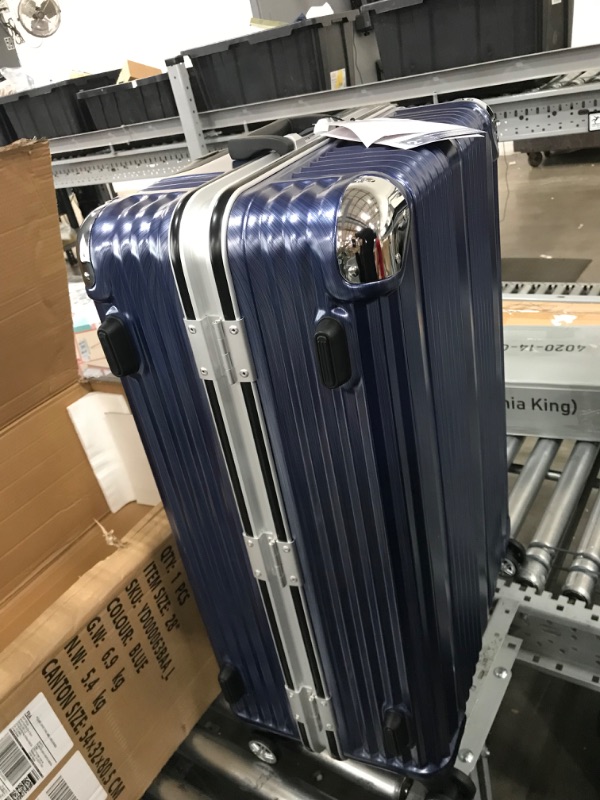 Photo 4 of Coolife Luggage Aluminium Frame Suitcase TSA Lock 100% PC 20in 24in 28in (Blue, L(28in))